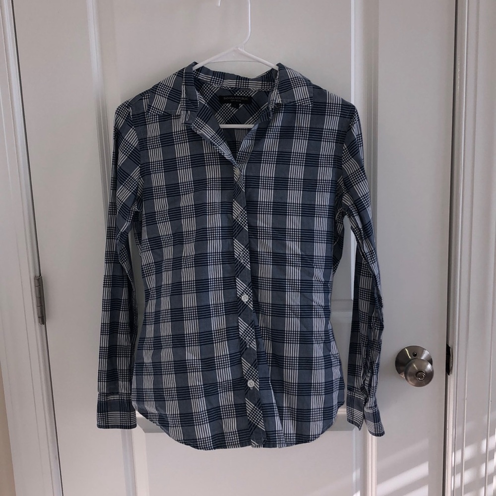 Plaid Blue & White Botton Down